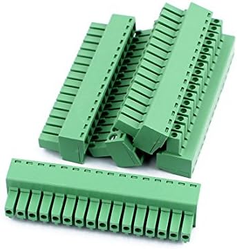 Aexit 5pcs 300V Conectores de fibra óptica KF2EDGK 3,5 mm de picada de 16 pinos PCB Terminal de fibra óptica de fibra óptica