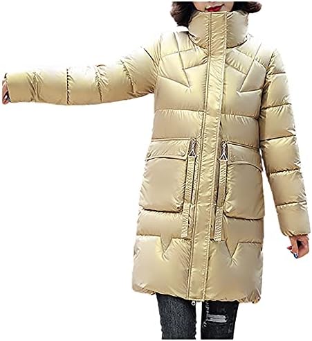 Casaco acolchoado de algodão de inverno feminino, além de jaquetas de zíper de algodão de veludo de veludo de comprimento médio