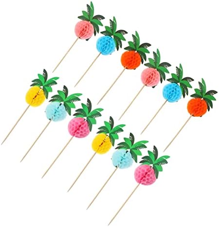 Gogogmee 50pcs coco guarda -chuva picareta de frutas decoração havaiana decoração de frutas decoração de favo de mel