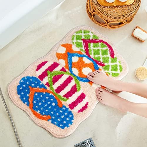 Colorpapa Banheiro fofo tapetes de banheiro tapetes de banheiro de praia Não deslize para crianças Preppy Kids Decoração