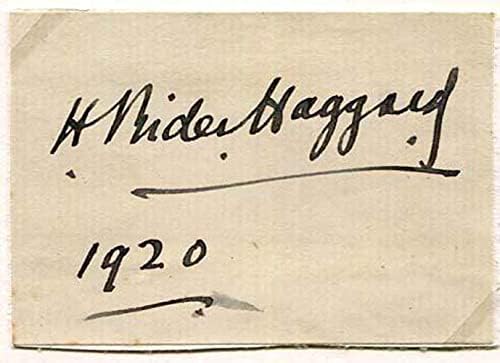 Escritor H. Rider Haggard Autograph, página de álbum assinada montada