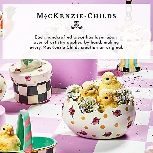 MacKenzie-Childs Curtly cheque Peekaboo Egg, Bunny e Spring Decoration for Home