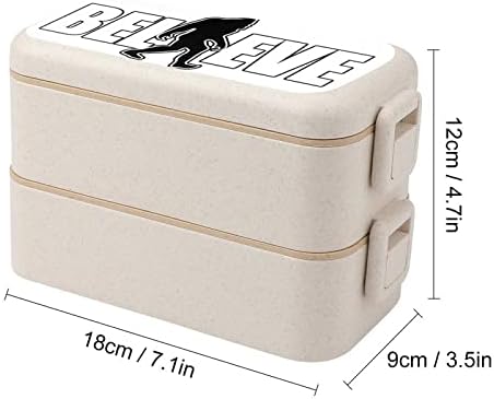 Acredite no Bigfoot Double empilhável Bento Lanch Box Modern Bento Contêiner com conjunto de utensílios