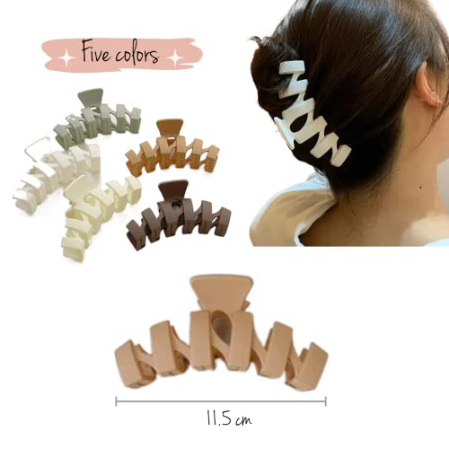 Akiduke 5 pacote garras de cabelo Minimalismo fosco grande clipe de hold clipes mulheres mandíbulas LUSEREN CARRAS