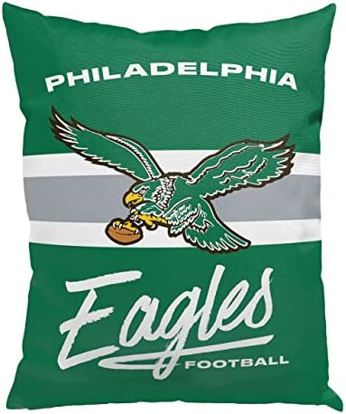 Northwest NFL Philadelphia Eagles Pillow decorativo orgulhoso nostálgicos, cores da equipe, 15 x 12
