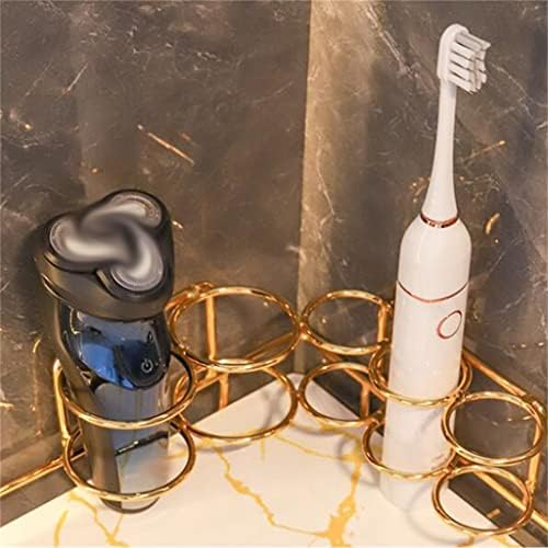 Mmllzel aço inoxidável em forma de ventilador escova de dentes pia de banheiro de canto de canto de dupla camada de camada dupla prateleira