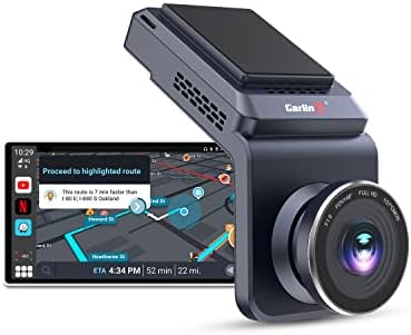 Cam Dash Carlinkit com CarPlay sem fio e adaptador automático Android sem fio Dash Camrea, 4g+64g, construído em GPS, suporta o YouTube,