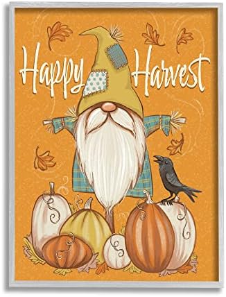 Stuell Industries Happy Harvest Scarecrow Gnome Sazonal Pumpkins Crow, Design by Figgy Pudding Designs