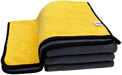 JSF Products Microfiber Cloths 800 GSM 23''X16 '', cinza e amarelo