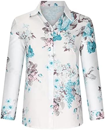 Blouses de brunch para feminino de manga comprida spandex de pescoço de papoula floral blusas gráficas camiseta feminina 2023 a1