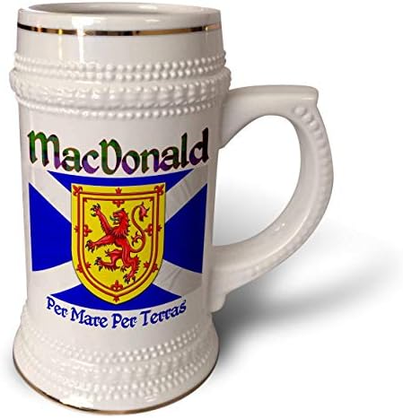 3drose scotland bandeira com leão desenfreado para o clã MacDonald e. - 22 onças de caneca