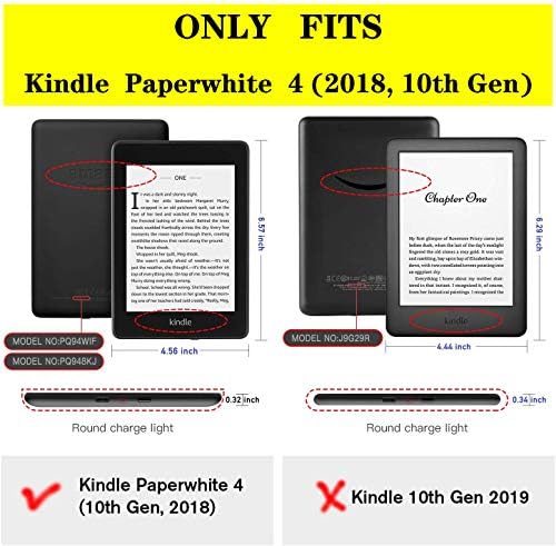 EKH Kindle Paperwhite 4 [10ª geração-2018]- Capa de couro inteligente durável com despertar/sono automático se encaixa na o mais recente Kindle Paperwhite 4 Jungle Sleeping Fox
