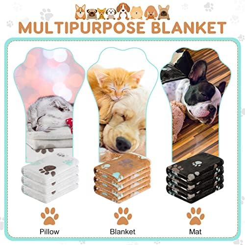 Cobertores de estimação de 6 pacote para cães pequenos de cachorro macio de cachorro de cachorro de gato de gato