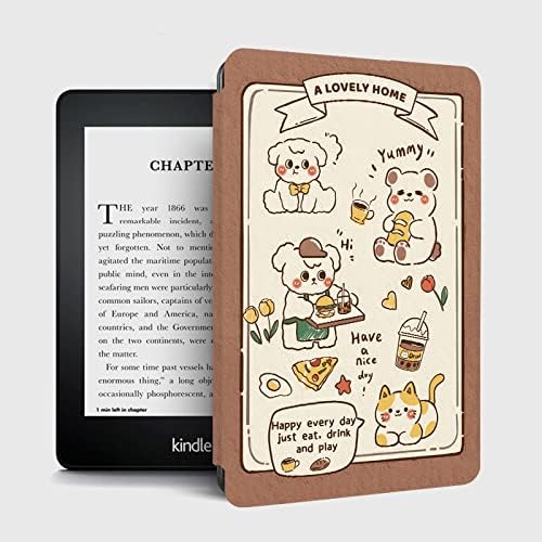 Slimshell para Kindle 6 11ª geração 2022 Lançamento - Caixa de livro de couro sintético leve com capa automática de abertura/fechamento de e -reader, Kindle, fofo de desenho animado
