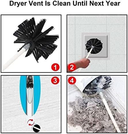 Kit de limpeza de ventilação a seco Kit de lavagem de ventilação seca, removedor de fiapos para o duto secador - escova de limpeza