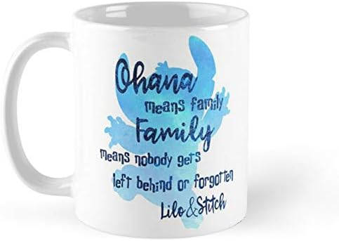 Ohana significa caneca de café em família 11 onças e 15 onças de chá de chá de cerâmica