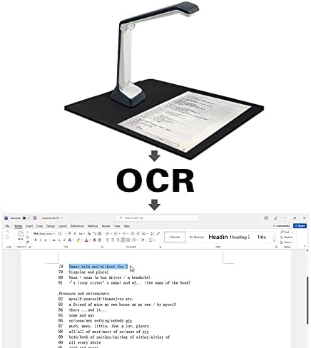 Eloam Book & Document Scanner Converter em pdf/word/tiff/Excel, portátil 3MP de alta definição compatível com o Windows Multi-Language