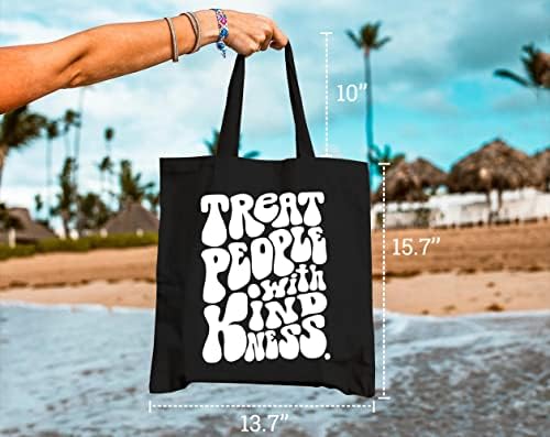 Bolsa de compras com sacola de tela de Gxvuis para mulheres inspiradoras de mercearia reutilizável bolsas de ombro para viagens praias para meninas presentes