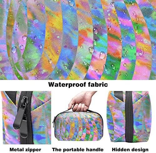 Carteira de bolsa de bolsa de viagem de caixa de transporte de estojo USB Acessório de bolso da carteira de bolso, linhas de arco -íris de arte abstrata da Psyche Art