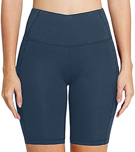 calças de ioga wodceeke para mulheres curtas com bolsos de alta cintura de cintura