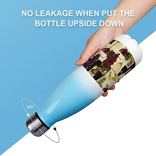 Garrafa de vinho e uva 17oz Sport Water Bottle Bottle Stainless Acele A vácuo em forma de cola isolada Flask Sports Sports
