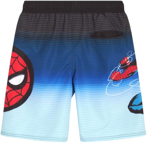 Marvel Avengers Boys 'Swim Trunks-Homem-Aranha, maiô do Capitão America-UPF 50+ Rápula rápida de maiô para meninos
