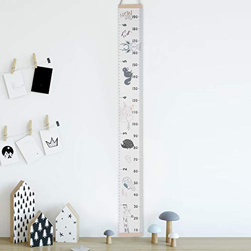 Gráfico de crescimento do bebê, gráfico de parede de altura para crianças, medição de molduras de madeira régua suspensa para