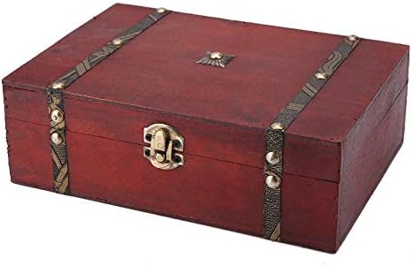 Caixa de madeira vintage de Hilitand, caixa de armazenamento de madeira de decoração caixa de madeira retro, caixa de madeira