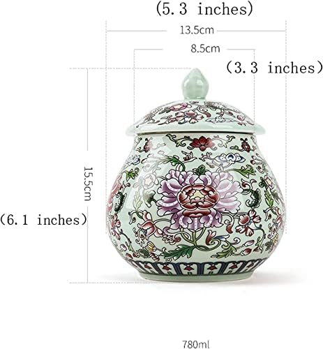 Aadecor frascos de cerâmica, frasco de chá, frascos de armazenamento em estilo chinês, pequenos frascos de gengibre chá caddy