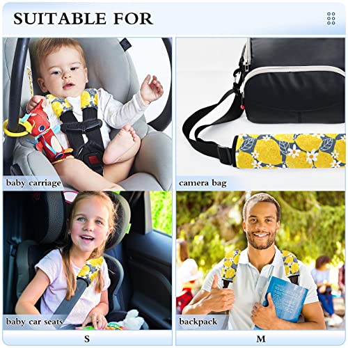 Tampas de assento de carro de limão floral para crianças bebês 2 PCs tiras de assento de carro almofadas de almofada de ombro