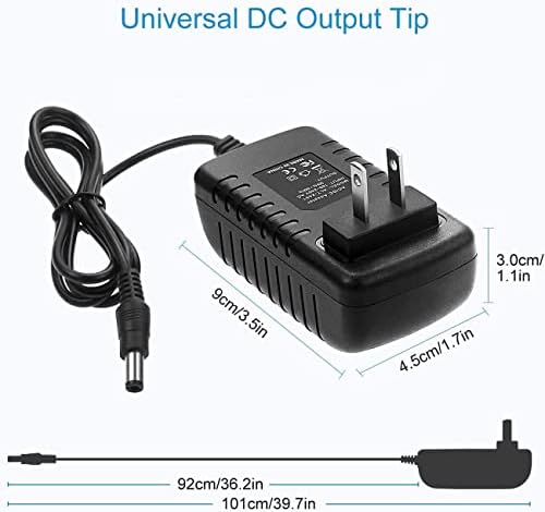 BESTCH 5V 2A Carregador de adaptador CC 3,5mmx1.3mm compatível com lanterna de lanterna LED PSU PSU