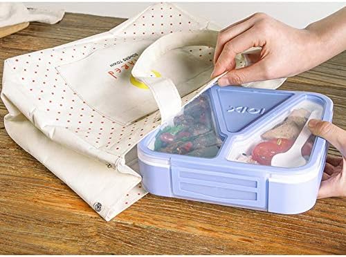 3 Partição lancheira portátil Box de microondas Bento Caixa de bento de plástico saudável Contêiner de armazenamento de alimentos