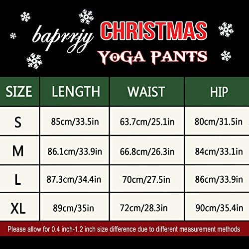 Baprrjy Christmas Leggings Para mulheres, calça de ioga de alta cintura barriga Controle de Leggings Athletics Perneiras