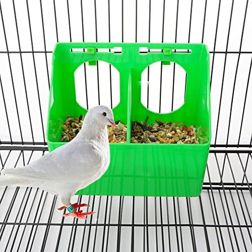 DQITJ 2 PCS Pigeon Plástico alimentador de plástico, caixa de penduramento de alimentos para pássaros para pombo de aves de aves de aves periquito gaiola de periquito