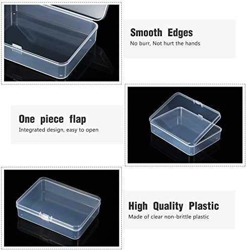 36 pedaços pequenos contas de plástico transparentes Caixa de recipientes de armazenamento com tampa articulada, caixa de