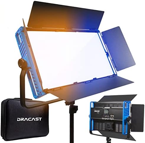 DRACAST KALA PLUS Série Bicolor LED2000 Kit com capa de viagem moldada por injeção - 3 pacote inclui luzes de painel, suportes, barnos,