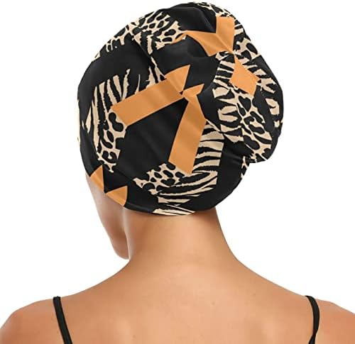 Mulher Fashion Beanie Skull Cap Hat Hat Canca Tampa de cabelo, Grunge Pattern Padrão