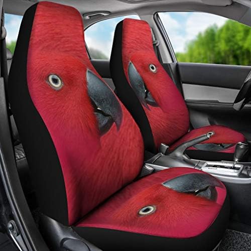Red Minimacaw Parrot Print Car Seat Covers