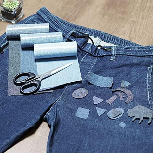 Azobur Ferro em remendos para reparo de roupas, jeans remendos para dentro e fora, costure em ferro em manchas de jeans para kits de jeans 4 x 60 （azul escuro No. 2）