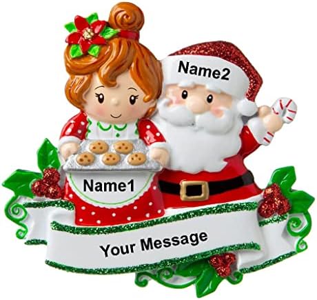 Santa e Sra. Claus Série da família 6 Ornamento de Natal personalizado - biscoitos frescos - Tradição de férias 2022 - Personalização