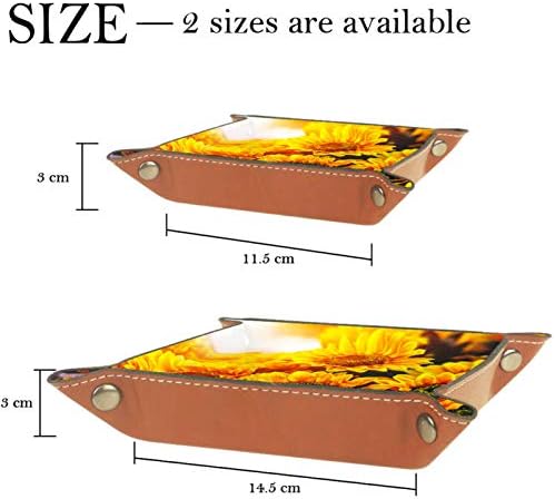 Lyetny Vintage Floral Girassol Floral Organizador Bandeja Caixa de Armazenamento Caddy Caddy Desktop Alteração de