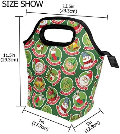 VIPSK Christmas Icon Bag Bag Tote Bolsa à prova d'água Bolsa quente mais quente para viagens ao ar livre Escola de piquenique