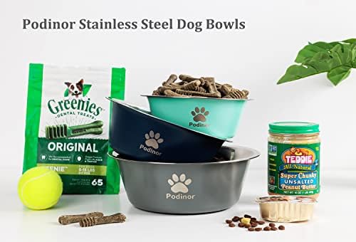 Podinor tigelas de cachorro de aço inoxidável para cães pequenos, médios e grandes, alimentos e cachorrinhos de animais de estimação