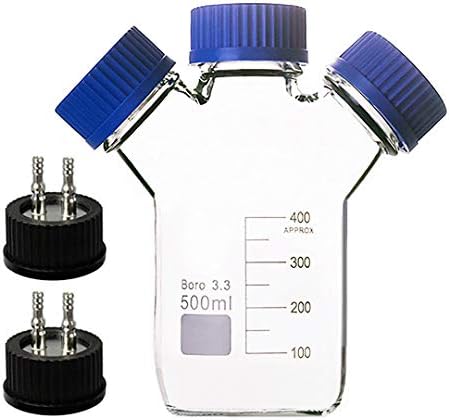 DONLAB MBA-20L2 Borossilicate Glass 20000ml / 20l Round Reagent Media Round Bottle Bottle Jar com dois SU 316 L-2-TROUGH