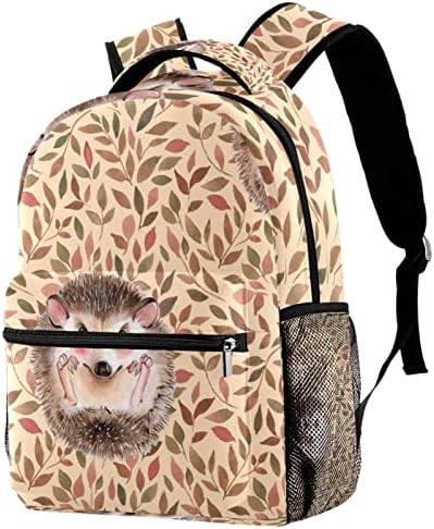 Mochileiros Backpack Bags de ombro Bolsa de viagem Backpacks Backpacks Casual Daypack For Mulheres Homens, Linda ouriço e folhas