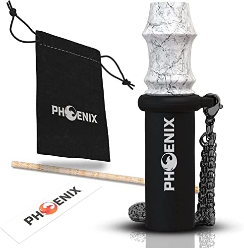 Phoenix - Dicas de bocais premium para a boca de acessórios de narguilé pessoal - Chain, limpador e bolsa incluídos - pedaços de boca de resina reutilizáveis ​​universais, ponta shisha para mangueira descartável de narguilé