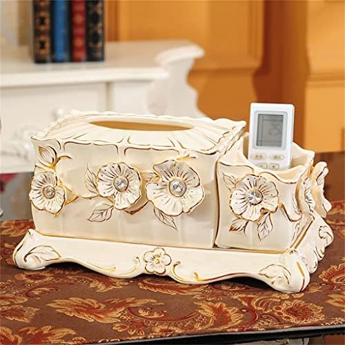 Box de tecidos na caixa de estar de estilo europeu Caixa de lenço de tecidos Caixa de guardana
