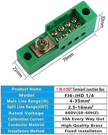 PIKIS 1PCS Terminal Junction Box Unipolar Splitter 1 em 4 em 4 O out mediding arame de fios de arame retardante acessórios elétricos