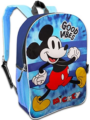 Mochila Disney Mickey Mouse com pacote de almoço 5 PC Atividade Conjunto ~ Deluxe 16 Mickey Mouse School Saco com Mickey Lanch Box, Livro de Colorir, adesivos e muito mais