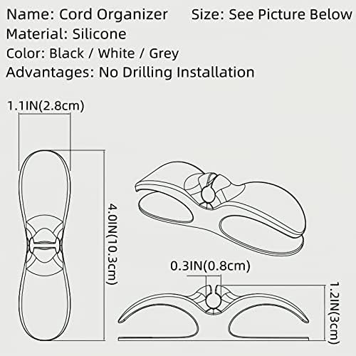 Sngihurg Cord Organizer para utensílios de cozinha, organizador de cordão de cozinha atualizado com 3pack, organizador do cordão de eletrodomésticos bastão no liquidificador, cafeteira, panela de pressão, torradeira-preta